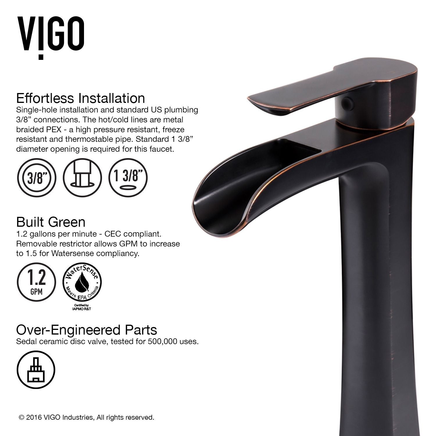 Russet Glass 18-in Red/Brown Bathroom Sink/Basin Set with Niko Faucet and Rectangular Vessel N1C7 - product image 3