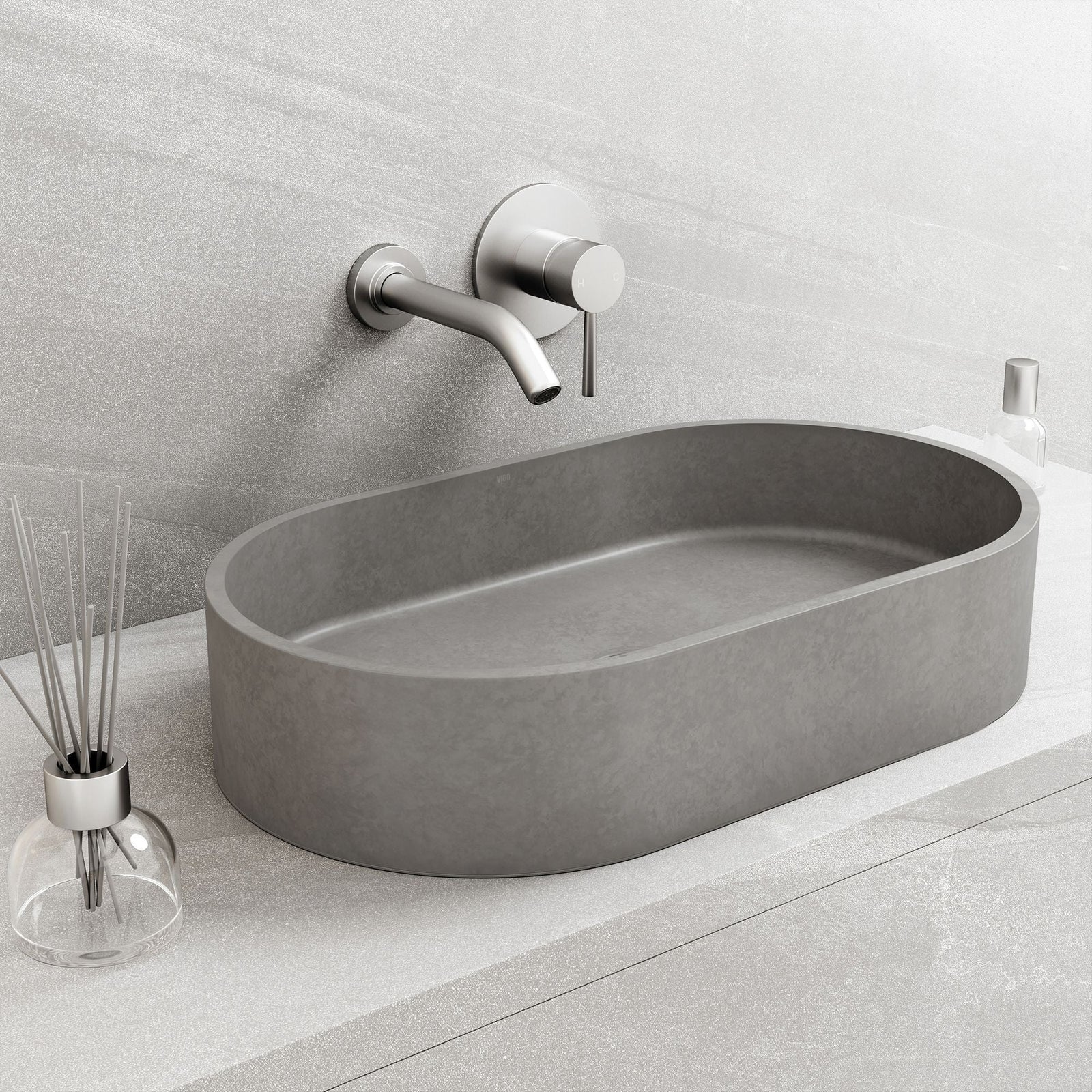 Sagrada Gothic ConcretoStone 24x14-in Deep Grey Bathroom Sink/Basin with Rectangular Vessel M2A4 - product image 6