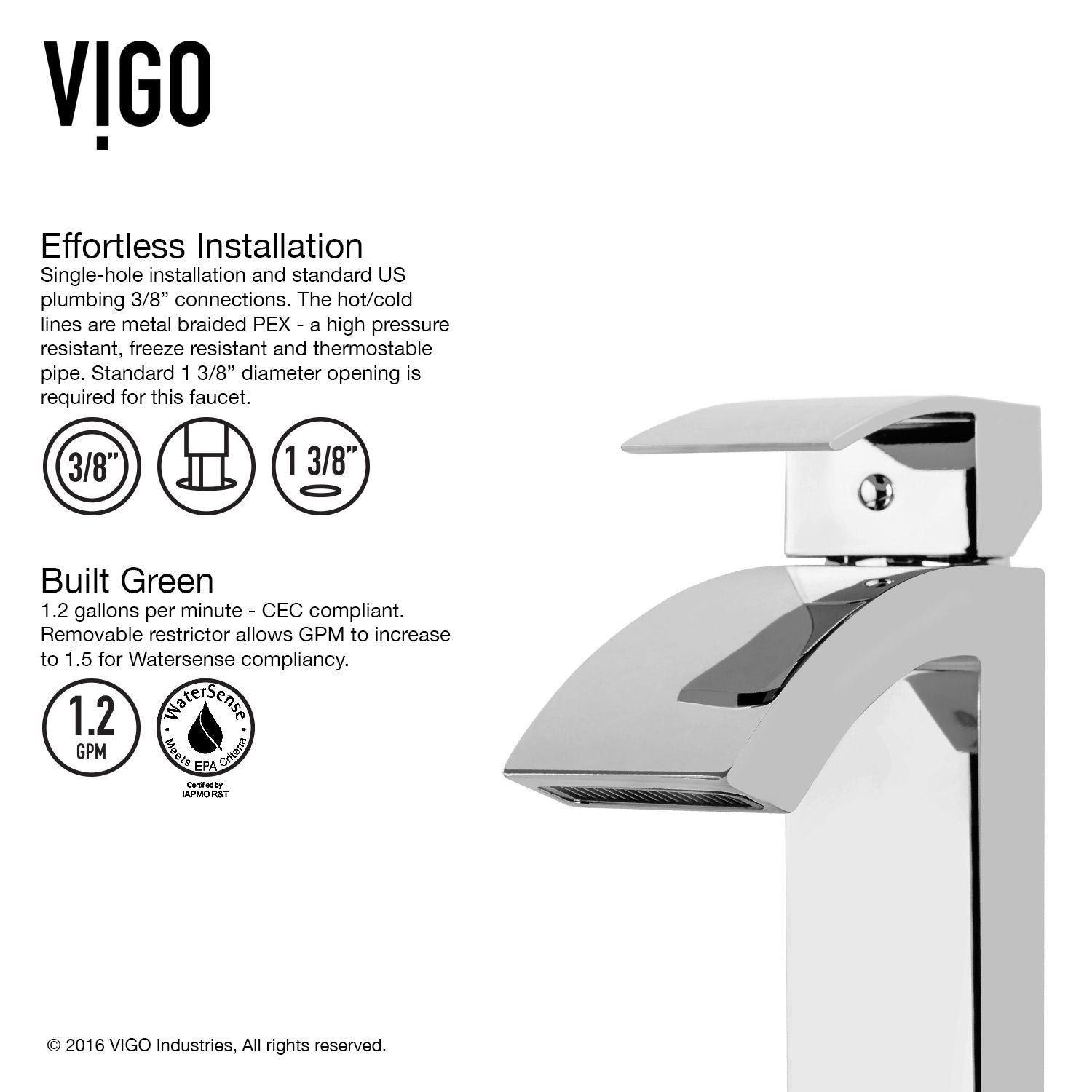 Satro Single Handle Single Hole Bathroom Sink Faucet, WaterSense Certified, Chrome I4R3 - product image 7