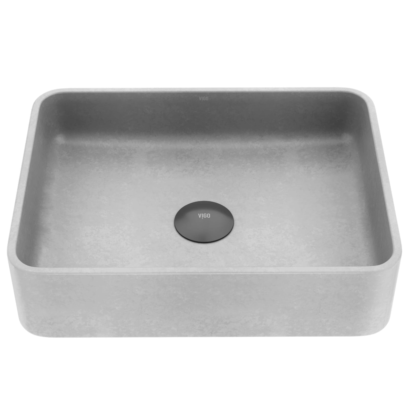 Segovia Gothic ConcretoStone 16x12-in Deep Grey Bathroom Sink/Basin with Rectangular Vessel W8C2 - product image 1