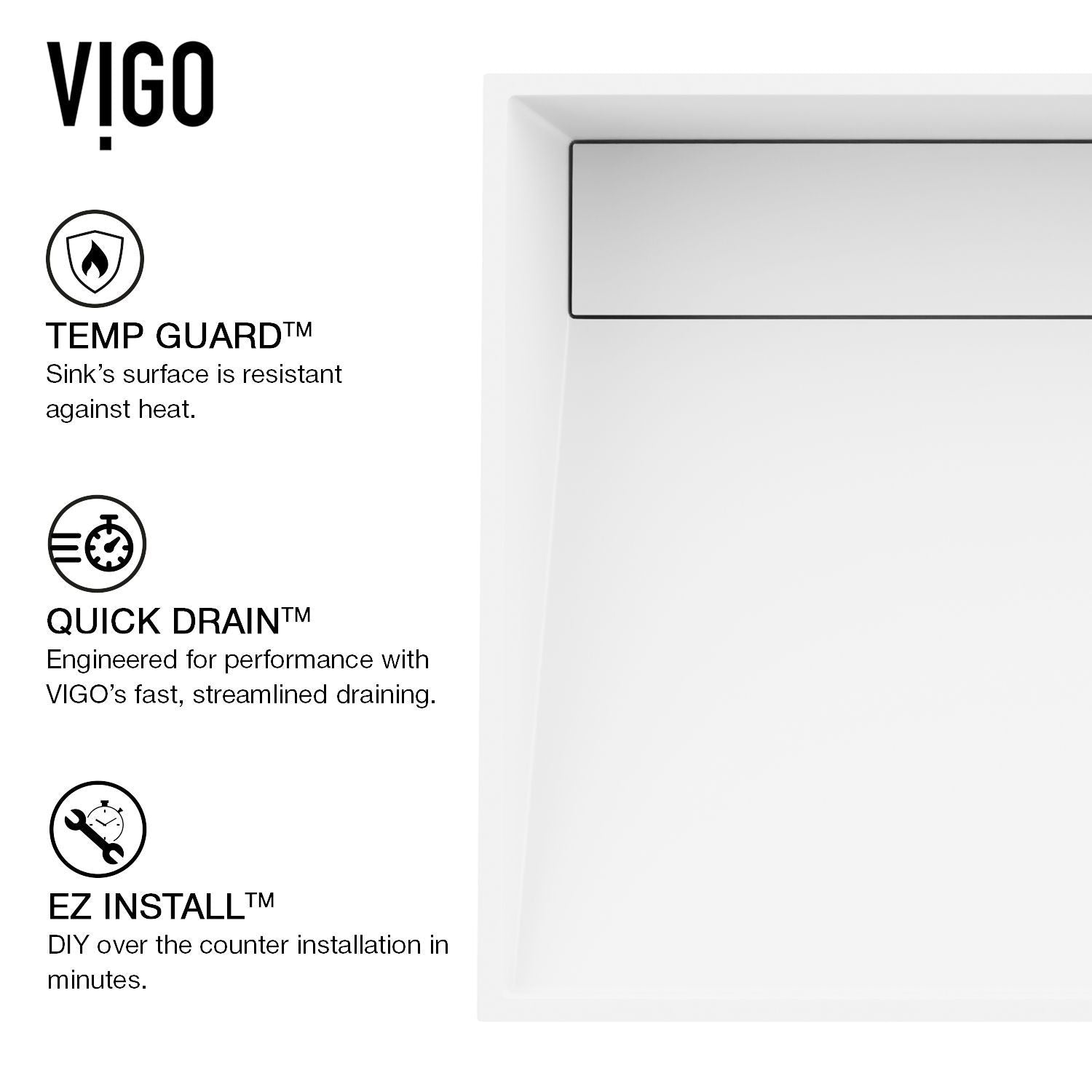 Starr Modern MatteStone 23x15-in Deep White Bathroom Sink/Basin with Rectangular Vessel Y7F7 - product image 4
