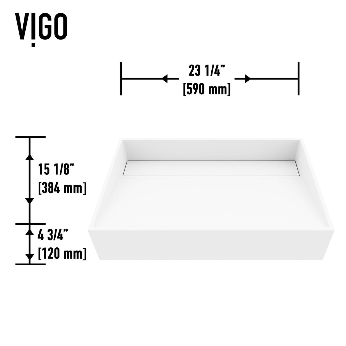 Starr Modern MatteStone 23x15-in Deep White Bathroom Sink/Basin with Rectangular Vessel Y7F7 - product image 5