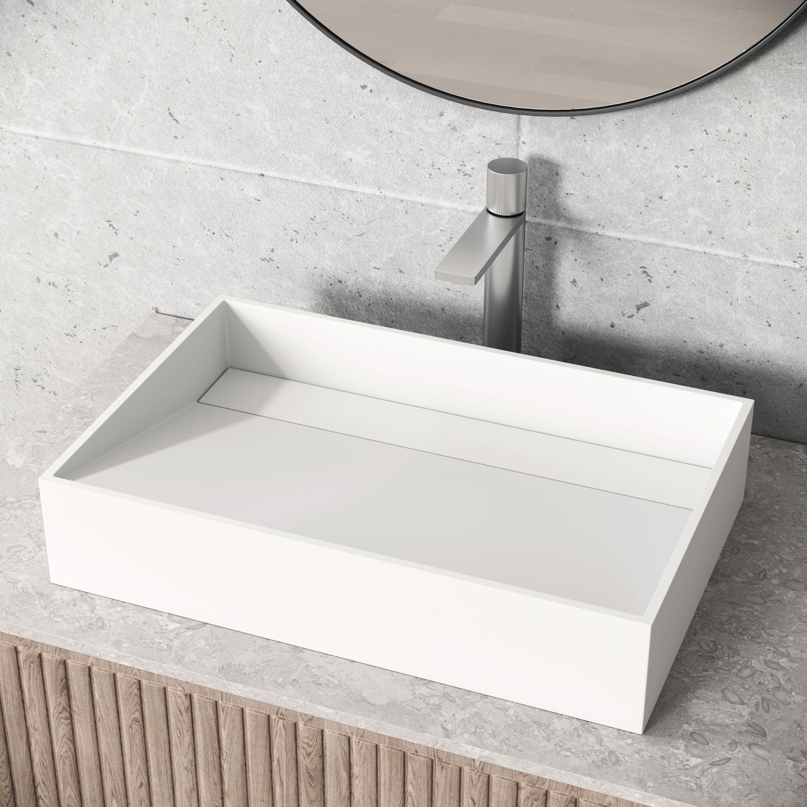 Starr Modern MatteStone 23x15-in Deep White Bathroom Sink/Basin with Rectangular Vessel Y7F7 - product image 6