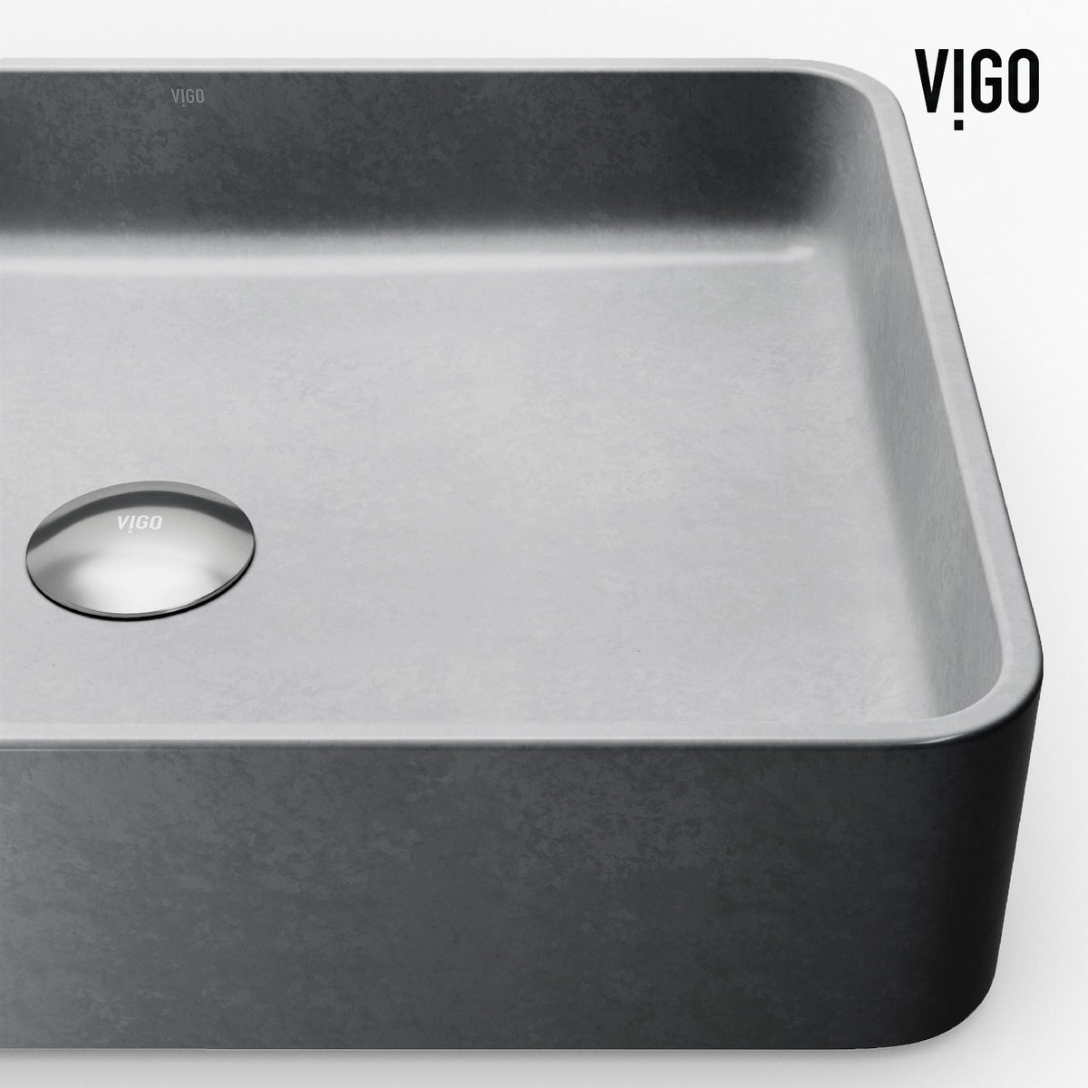 Tarragona Gothic ConcretoStone Grey Bathroom Sink/Basin Set with Dunn Faucet and Rectangular Vessel U3Z2 - product image 5