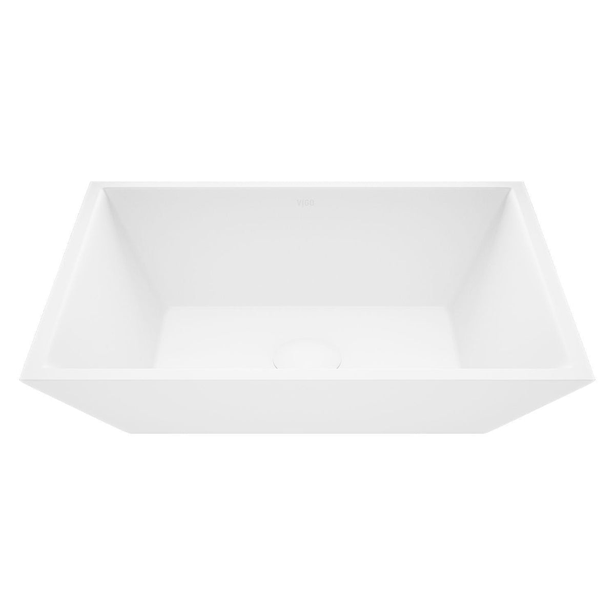 Vinca Matte Stone Vessel Bathroom Sink/Basin with Deep Bowl, White D0R2 - product image 1
