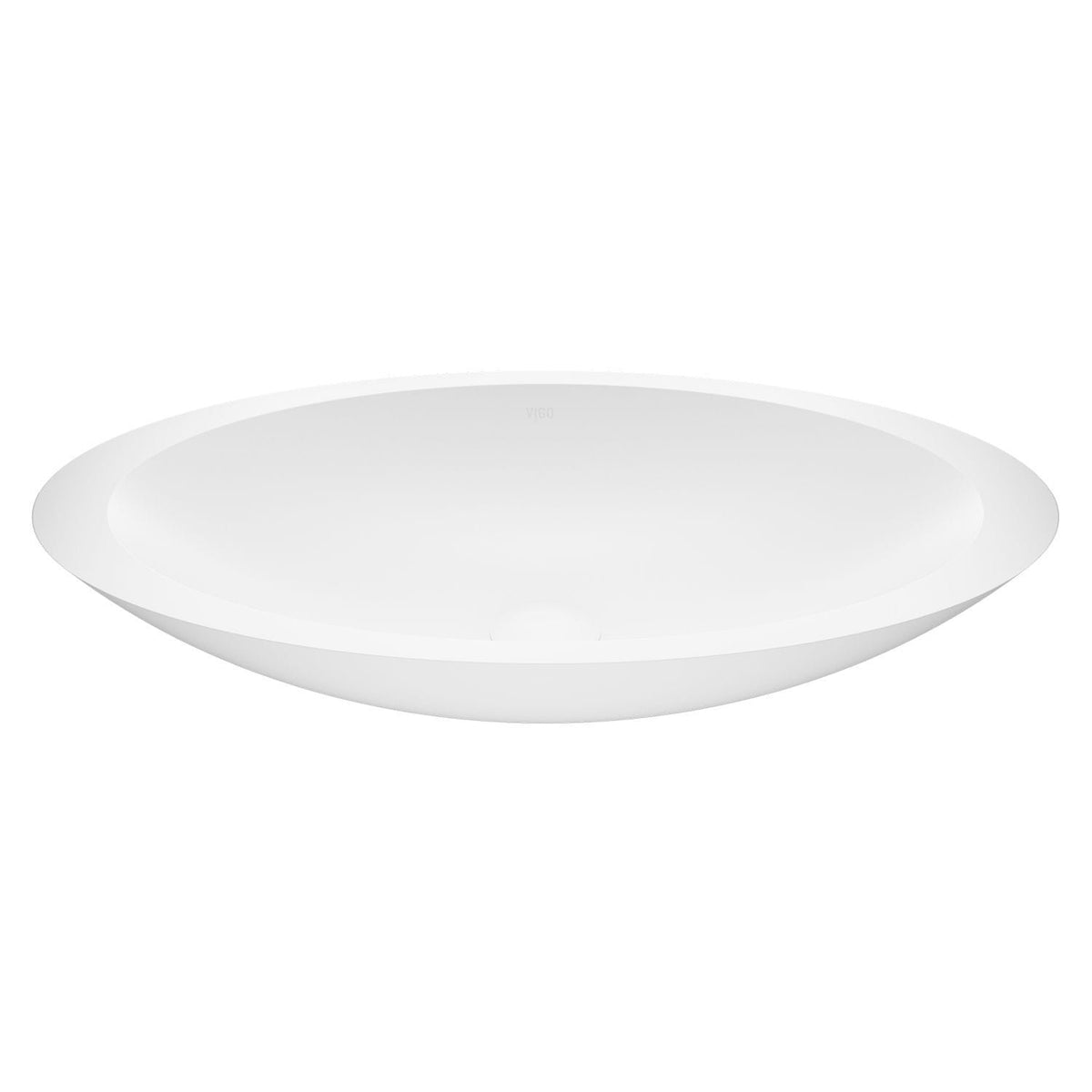 Wisteria Matte Stone Circular Vessel Bathroom Sink/Basin with Deep Bowl, White Z6A6 - product image 1