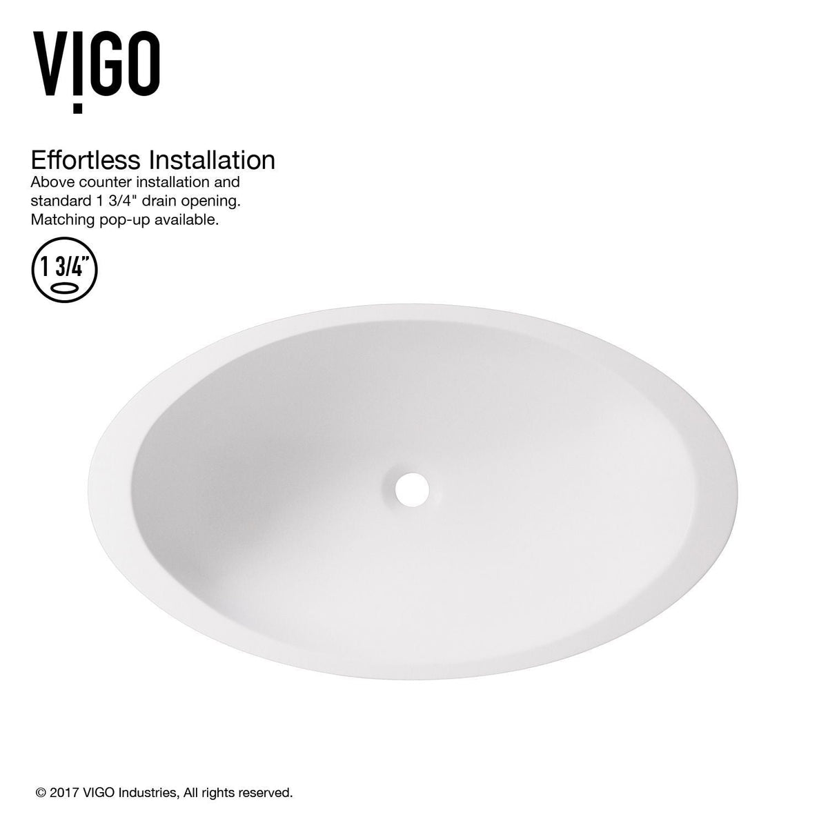 Wisteria Matte Stone Circular Vessel Bathroom Sink/Basin with Deep Bowl, White Z6A6 - product image 2
