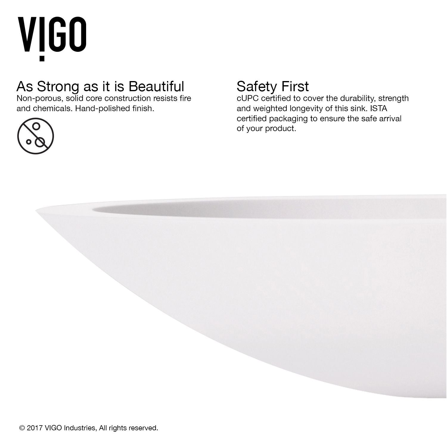 Wisteria Matte Stone Circular Vessel Bathroom Sink/Basin with Deep Bowl, White Z6A6 - product image 3