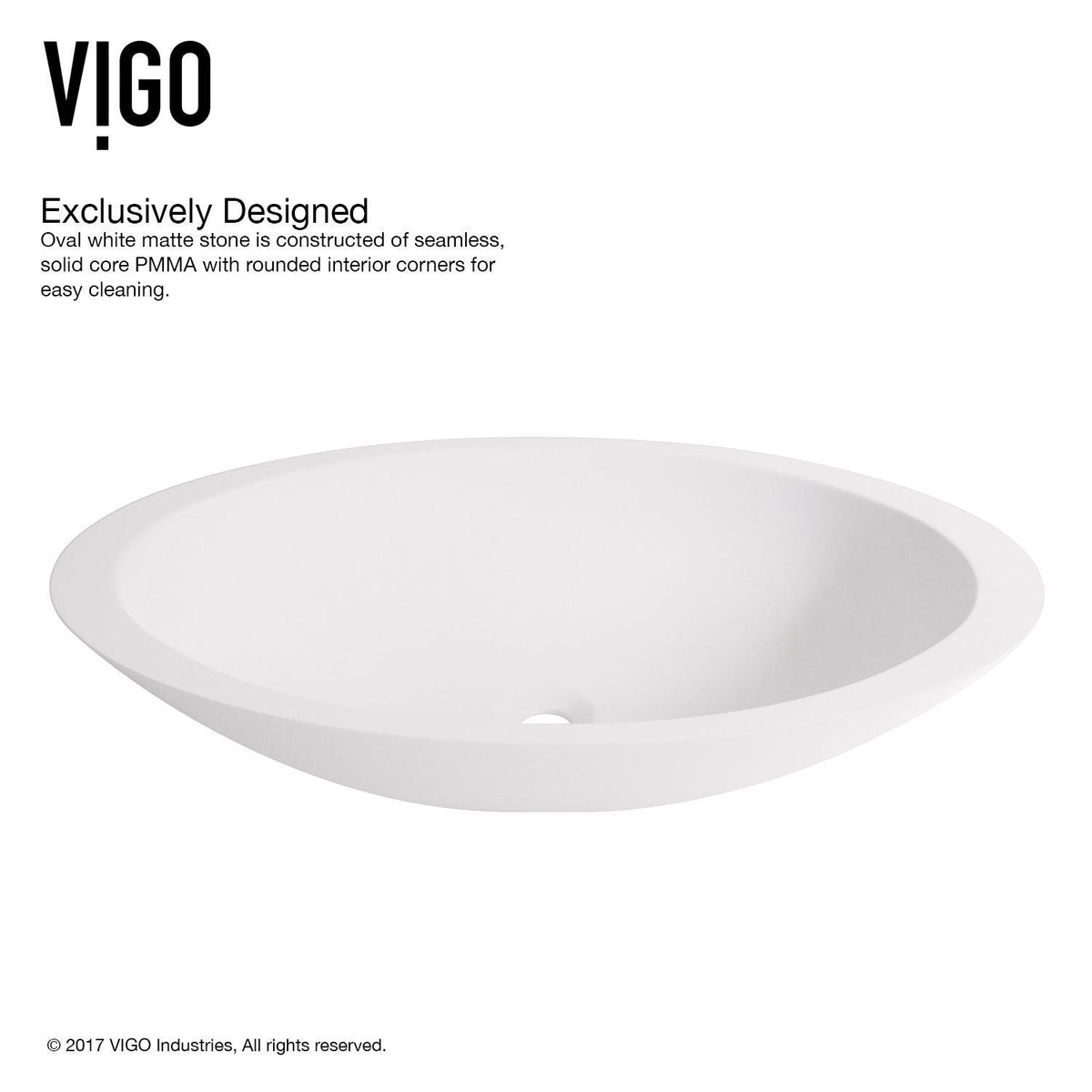 Wisteria Matte Stone Circular Vessel Bathroom Sink/Basin with Deep Bowl, White Z6A6 - product image 4