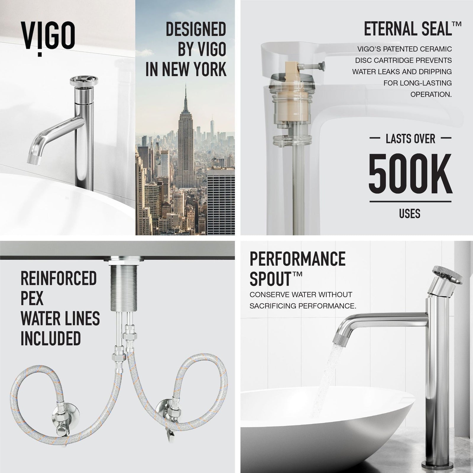 Wisteria MatteStone White Bathroom Sink/Basin Set with Cass Faucet and Oval Composite Vessel A5J9 - product image 3
