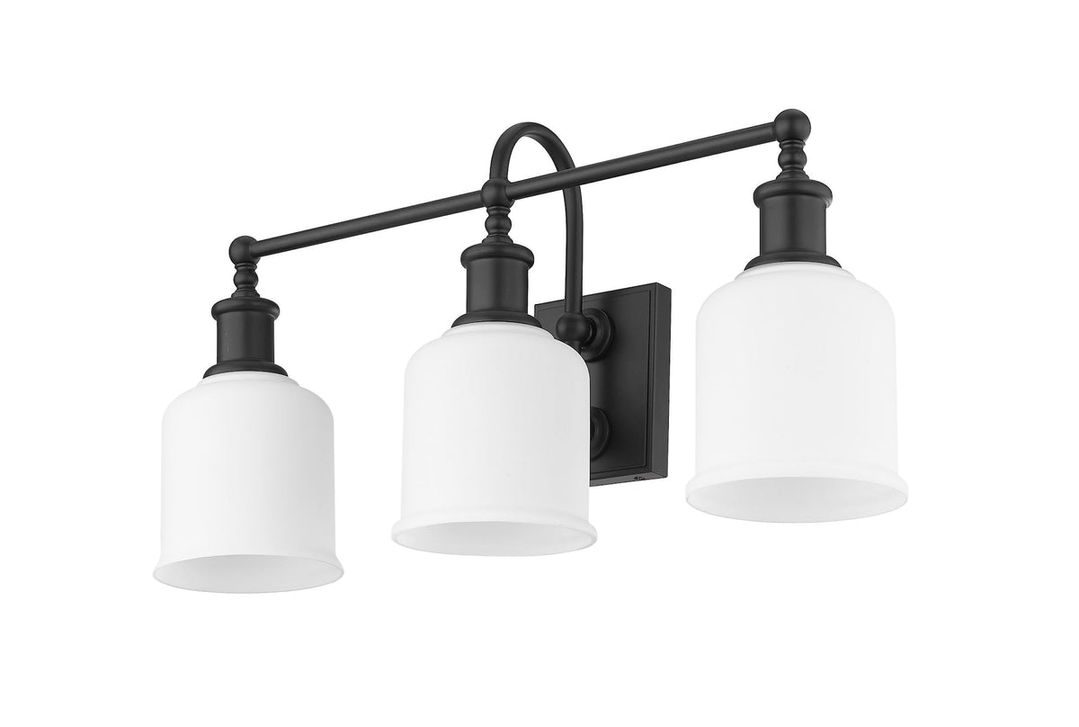 Bryant 3-Light Vanity Light, Black with Opal Shade U7R8 - product image 3