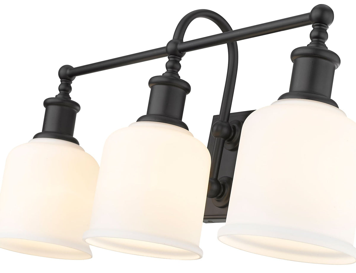 Bryant 3-Light Vanity Light, Black with Opal Shade U7R8 - product image 5