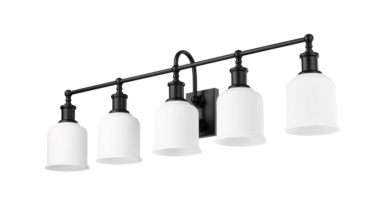 Bryant 5-Light Vanity Light, Black with Opal Shade Z1E4 - product image 4