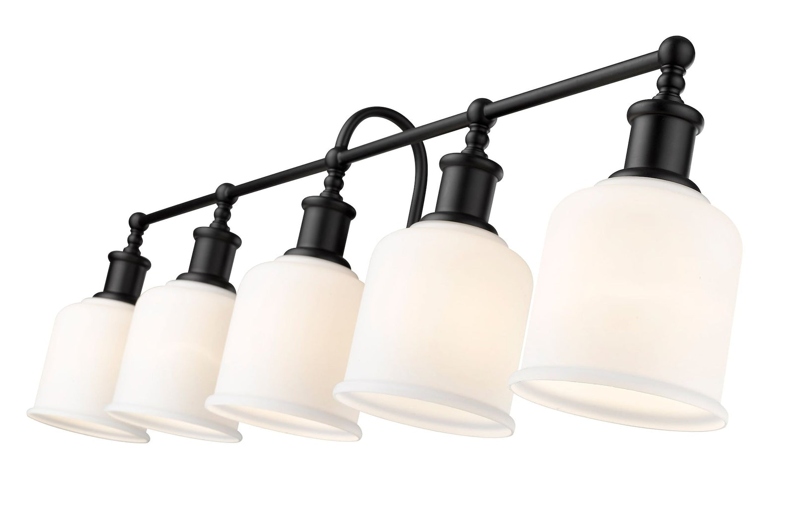 Bryant 5-Light Vanity Light, Black with Opal Shade Z1E4 - product image 5