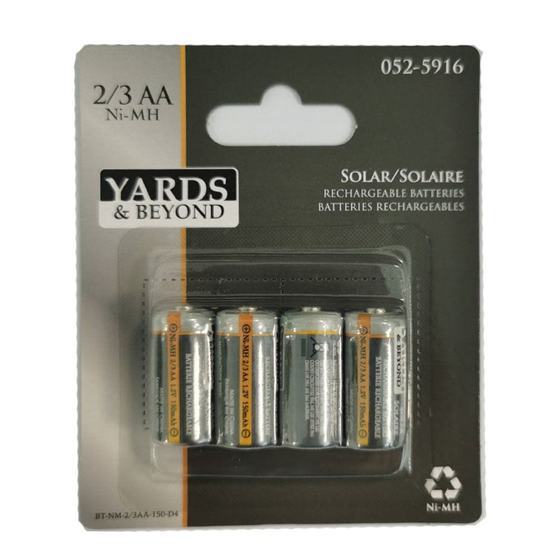 150mAh 2/3 AA Solar Rechargeable Batteries, 4-pk O5G5