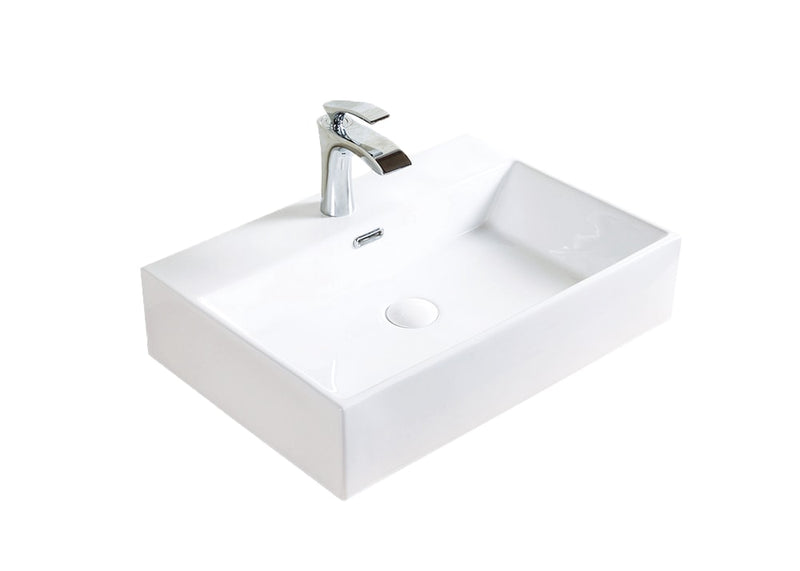 Bath Raylee Ceramic Vessel Bathroom Sink/Basin with Overflow, Glossy White M9S9