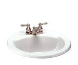 Cadet Round 4-in Center Drop-In Bathroom Sink/Basin with Overflow, White, 19-in O2V3 - product image 1