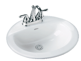 Colony Oval 4-in Center Drop-In Bathroom Sink/Basin, White 20.5x17.5-in Q6R8 - product image 2