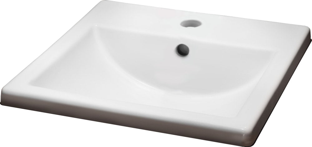 Marquette Square Drop-In Bathroom Sink/Basin with Overflow, White, 16x16-in K0N8 - product image 1