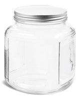 Cracker Glass Food Storage Jar with Silver Lid, 2-qt, Clear & Durable Glass A9V3 - product image 1