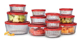 Fluted Glass Food Storage Set with Lids, 12 Count O0Q9 - product image 1