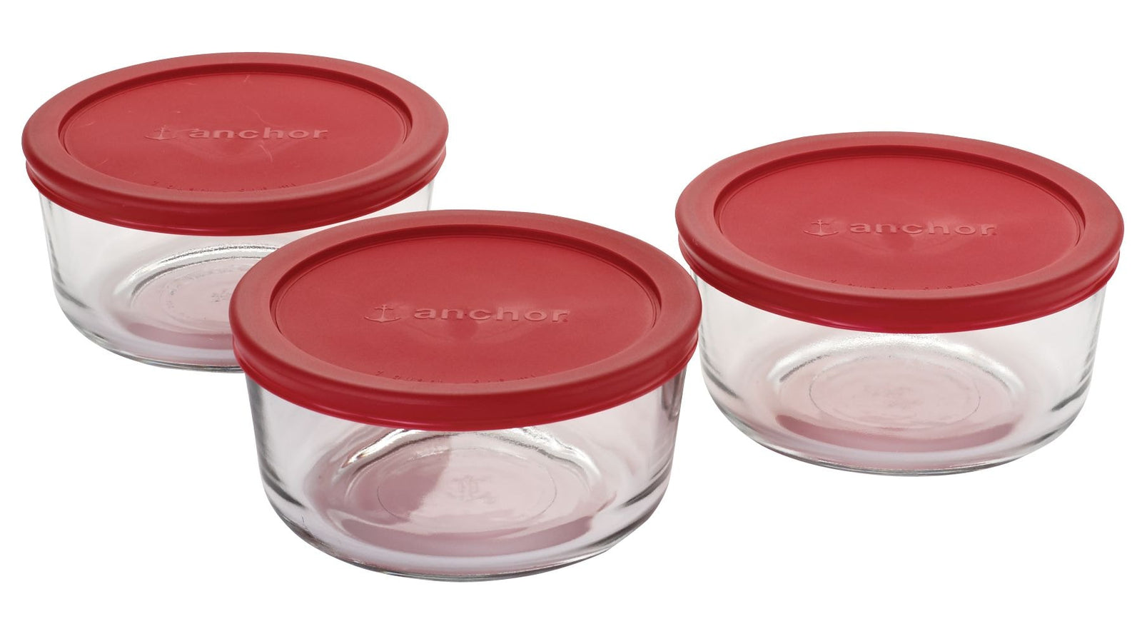 Glass Round Storage Container Set with Lids, 3 Count F8R9 - product image 1