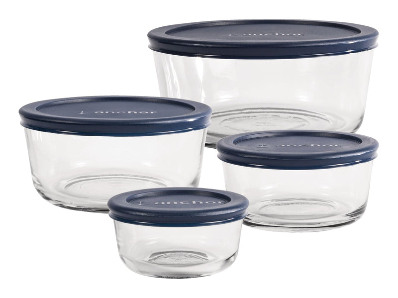 Glass Storage Container Set with Lids, Assorted Sizes, 4 Count A1K3