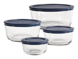 Glass Storage Container Set with Lids, Assorted Sizes, 4 Count P0A0 - product image 1