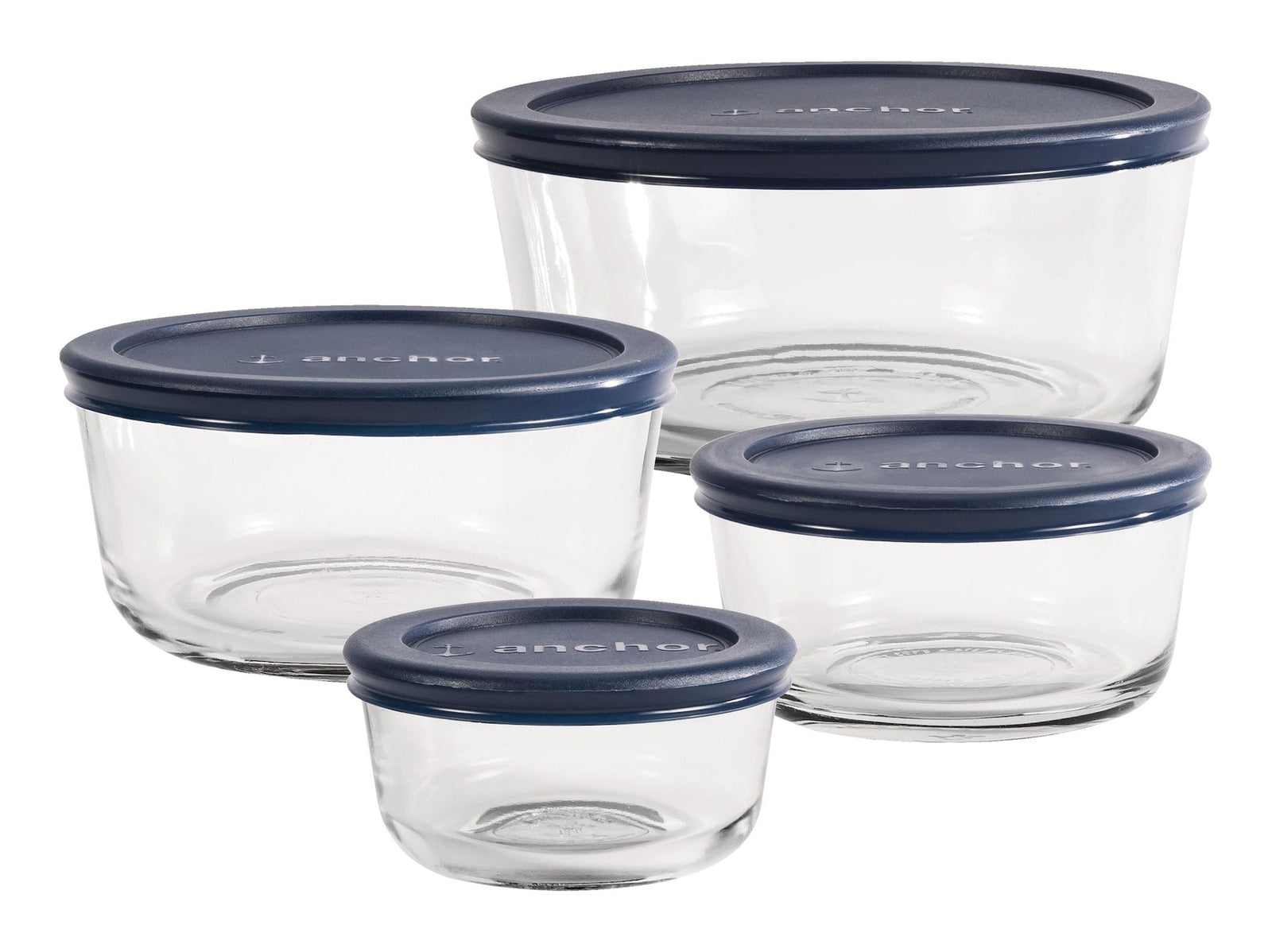 Glass Storage Container Set with Lids, Assorted Sizes, 4 Count P0A0 - product image 1
