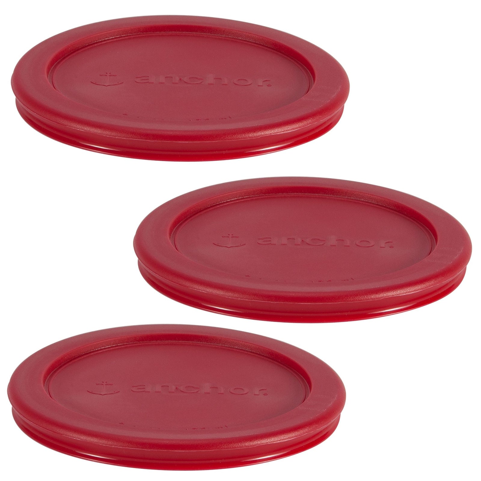 Plastic Lid Set, Red, 3-pc x 2-Cup R2P3 - product image 1