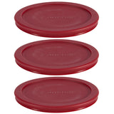 Plastic Lid Set, Red, 3-pc x 4-Cup F9H6 - product image 1