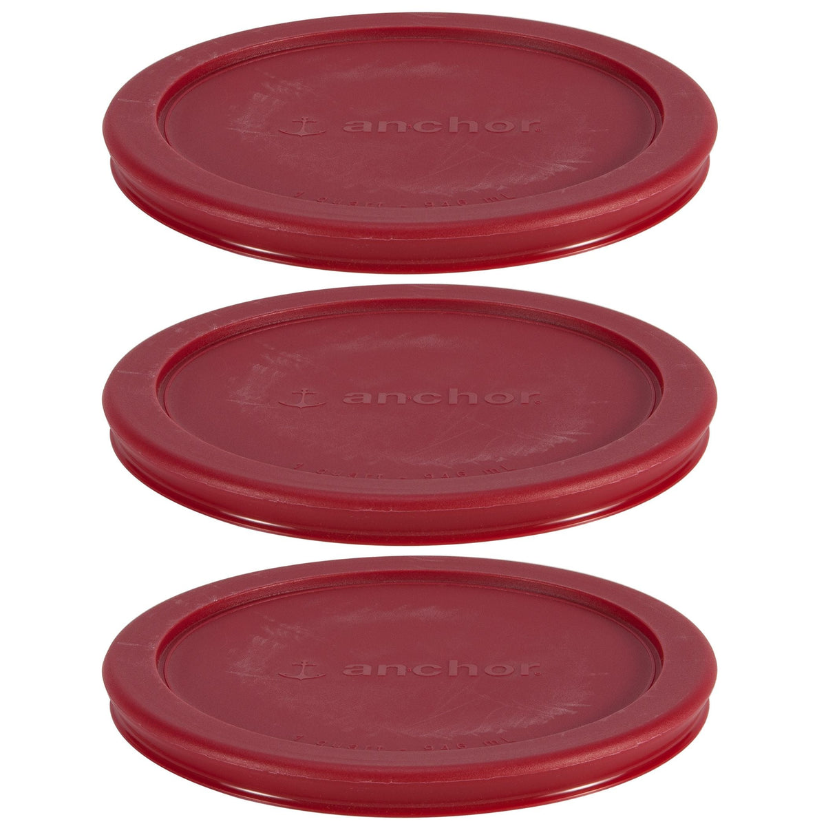 Plastic Lid Set, Red, 3-pc x 4-Cup F9H6 - product image 1