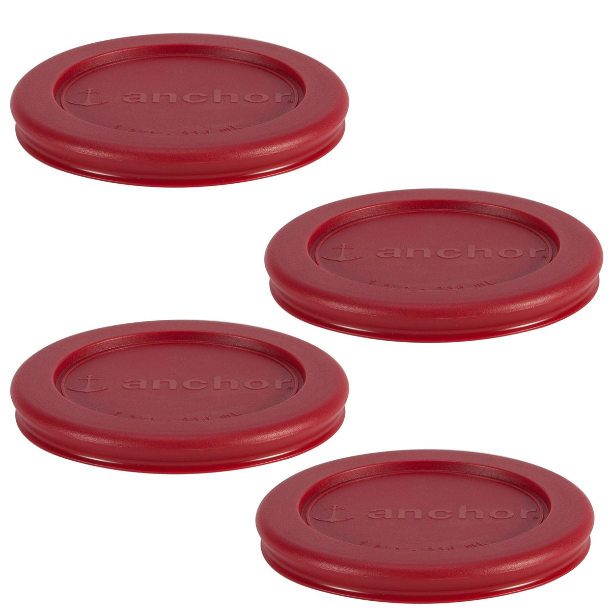 Plastic Lid Set, Red, 4-pc x 1-Cup S1W1 - product image 1
