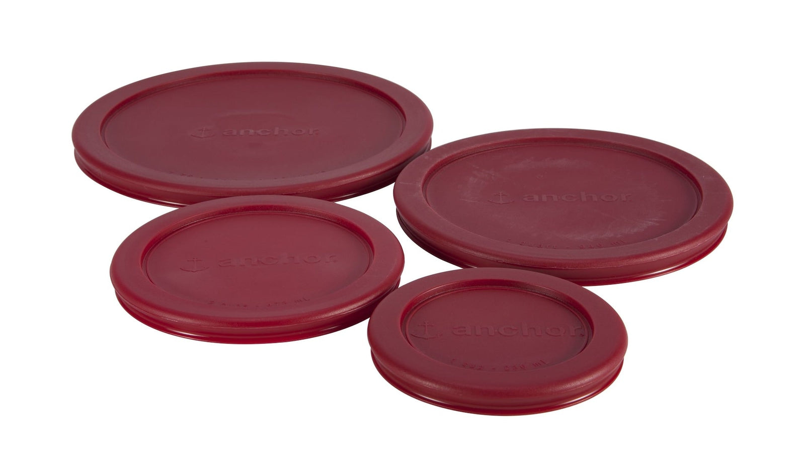 Plastic Lid Set, Red, Assorted Sizes, 4-pc M5P1 - product image 1
