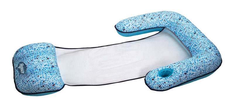Inflatable 3-in-1 Luxury Travel Pool Float/Lounger, Blue, 57 x 36-in M7B2
