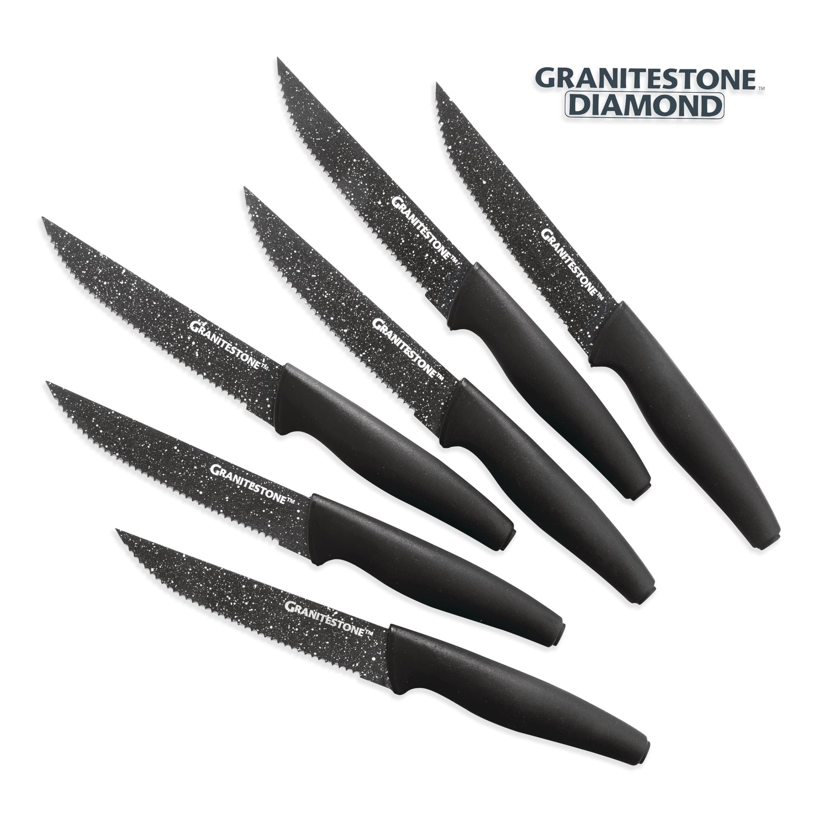 Granitestone’s Steak Knife Set, Stainless Steel, 6-pc K3R7 - product image 1
