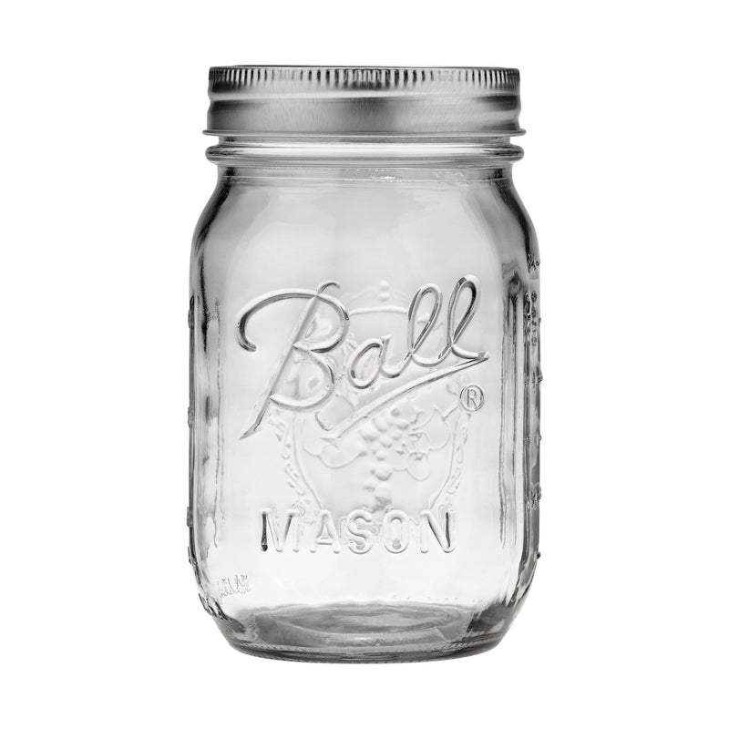 Ball Regular Mouth Pint Glass Mason Jar, 16-oz/473-mL, 8-pk M6D8