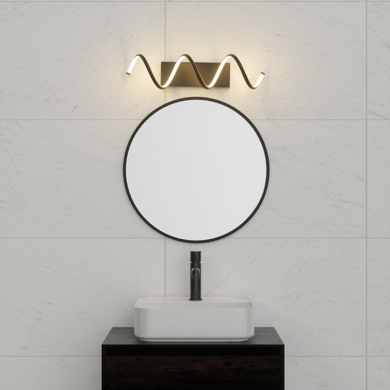 Dante 16W/3000K Matte Black Integrated LED Wall Lamp Vanity Light V7S7 - product image 2