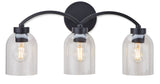 Bentbrook 3-Light Vanity with Glass Shade, Black F3B8 - product image 1