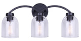 Bentbrook 3-Light Vanity with Glass Shade, Black F3B8 - product image 3