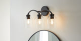 Bentbrook 3-Light Vanity with Glass Shade, Black F3B8 - product image 5