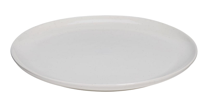 Bettina Glossy Stoneware Dinner Plate, 1-pc, White Speckle Y6T3