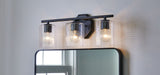 Bridgewater 3-Light Vanity Light Fixture with Rippled Glass Shade, Black H9P4 - product image 7