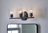 Bridgewater 3-Light Vanity Light Fixture with Rippled Glass Shade, Black H9P4 - product image 8