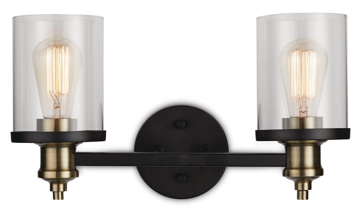 Calliet 2-Light Vanity Light, Matte Black/Brass I5Q0 - product image 1