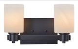 Cambray 2-Light Alabaster Shade Vanity Light, Black F1Q7 - product image 1