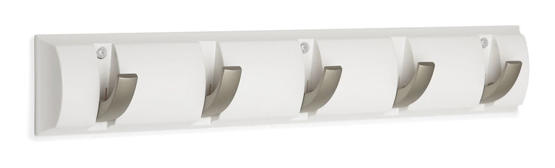 Clement Steel 5-Hook Flip Down Rail, White, 20-in A5R8