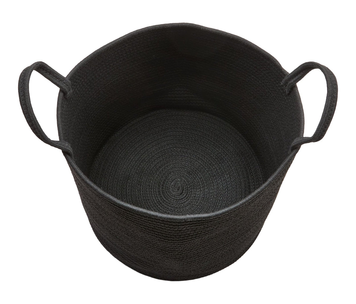 Finn Woven Cotton Rope Storage Basket, Black N4M6 - product image 1