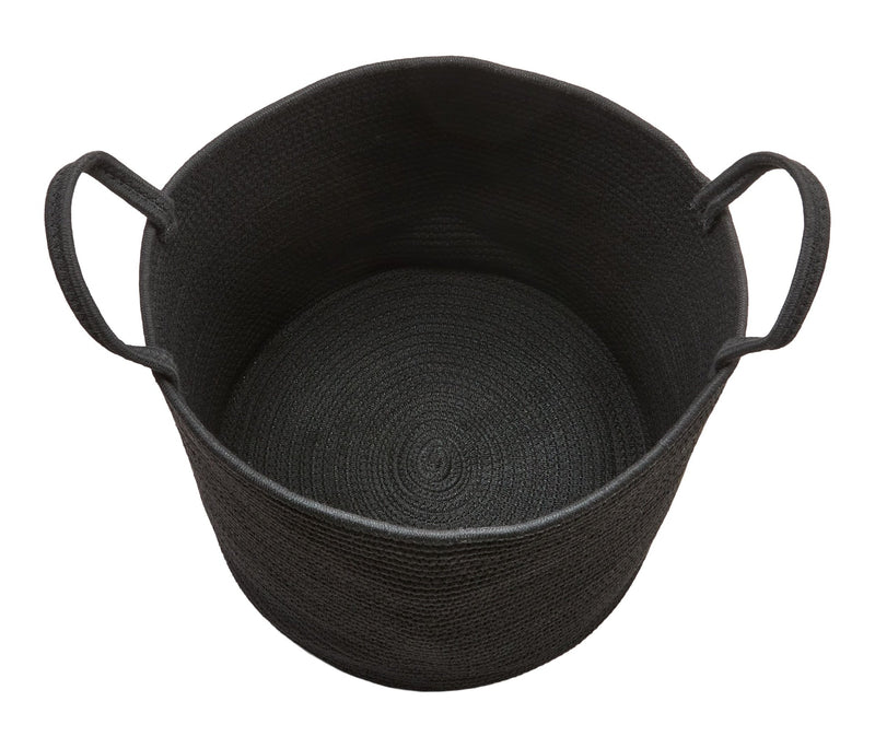 Finn Woven Cotton Rope Storage Basket, Black N4M6