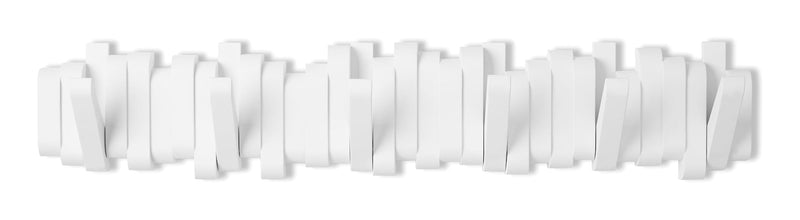 Flemington Steel 6-Hook Flip Down Rail, White, 24-in L4U2